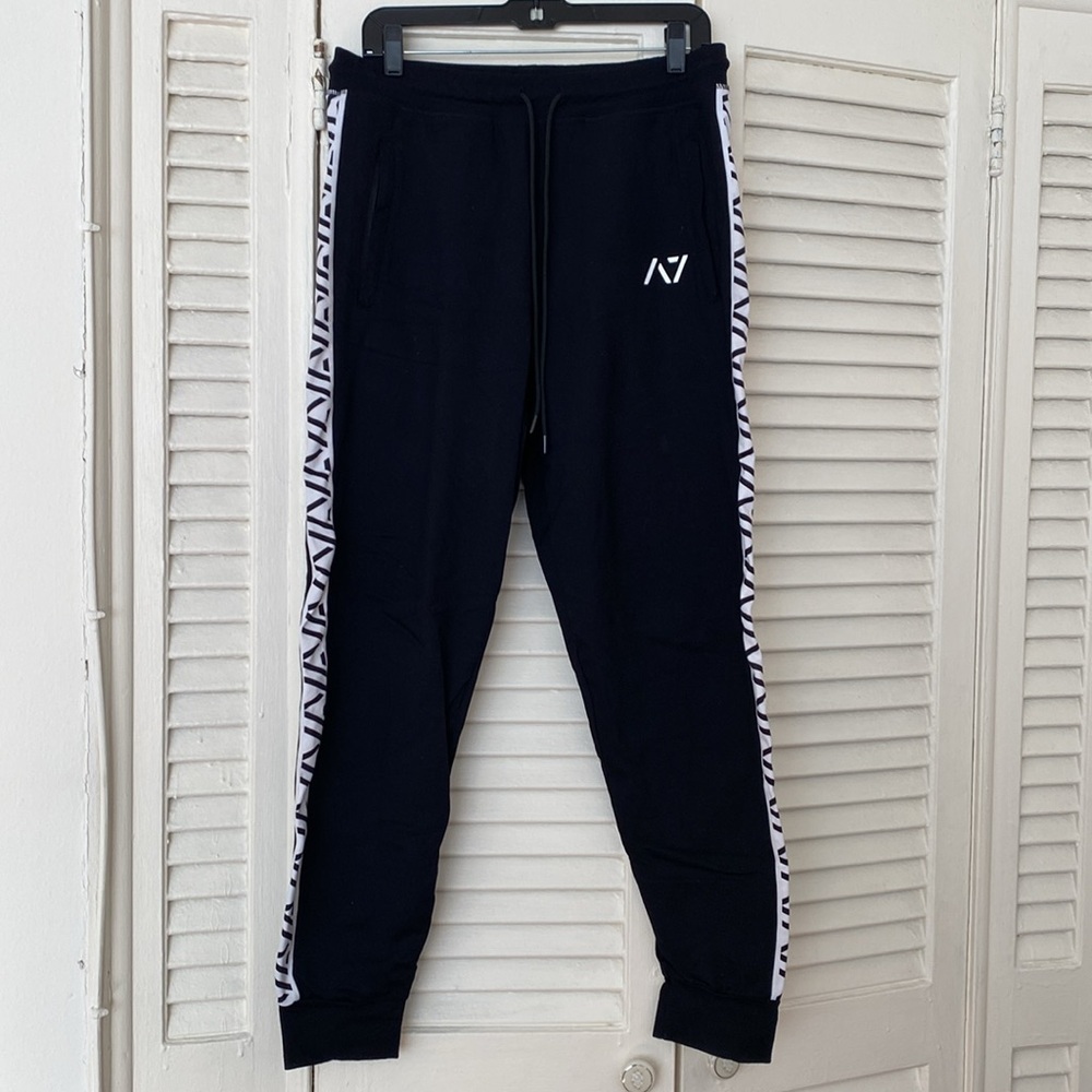 A7 Defy Joggers Black & White Stripe in Mens Medium Womens Size XL Extra Large
